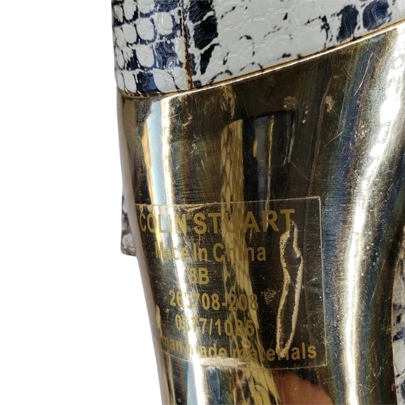 Colin Stuart | Reptile Snake Print Vegan Leather Platform Stiletto Platforms 8 - Picture 11 of 11